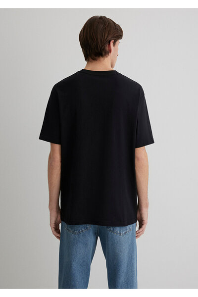 Mavi Punch Of Joy Baskılı Siyah Tişört Loose Fit / Bol Rahat Kesim 0612813-900