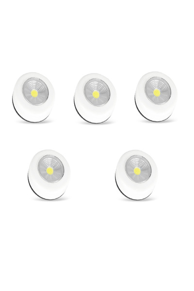 nelerbulurum 5 ADET PİLLİ 60 LÜMEN 0.5 WATT KENDİNDEN YAPIŞKANLI PİLLİ LED AYDINLATMA IŞIK LAMBA AMPUL