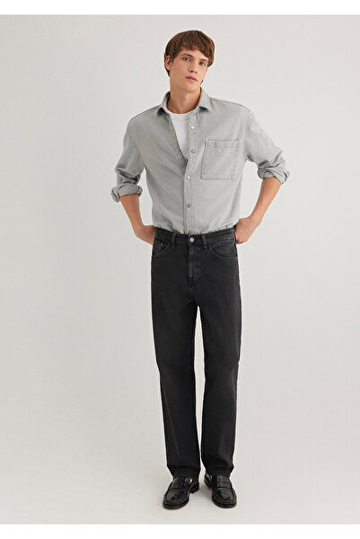 Mavi Gri Denim Gömlek Loose Fit / Bol Rahat Kesim 0211157-80739