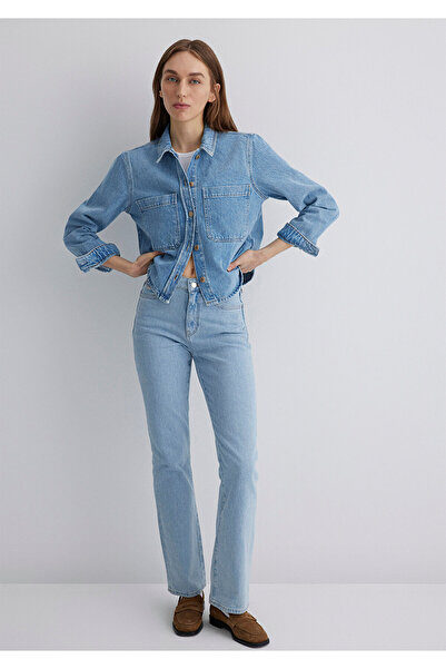 Mavi Paola Mavi Premium Indigo Mavisi Jean Gömlek Crop / Kısa Kesim 1210779-89212