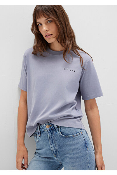 Mavi Μπλουζάκι MV Printed Interlock Purple Regular Fit / Κανονική εφαρμογή 1613148-81919