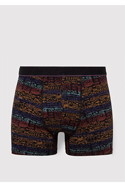 Mavi 3lü Baskılı Siyah Boxer 0911420-900
