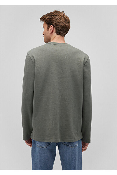 Mavi Πράσινο μακρυμάνικο μπλουζάκι με κανονική εφαρμογή / κανονική εφαρμογή 0612403 -85485