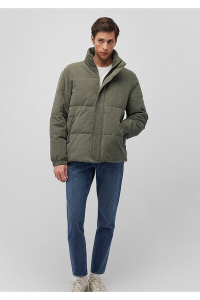 Mavi Dik Yaka Yeşil Kadife Ceket Loose Fit / Bol Rahat Kesim 0110476-85485