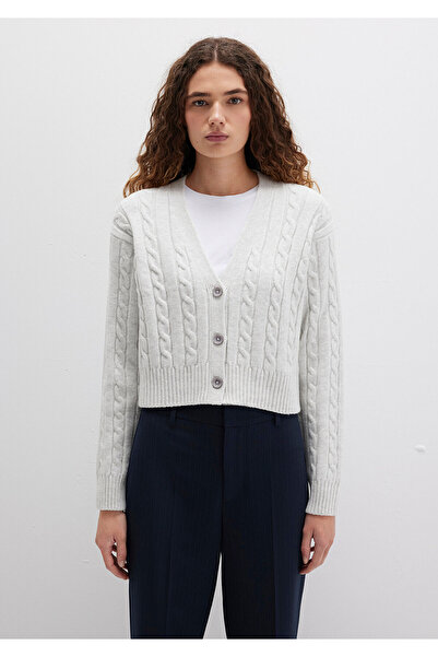 Mavi Düğmeli Gri Hırka Regular Fit / Normal Kesim 1710576-88467