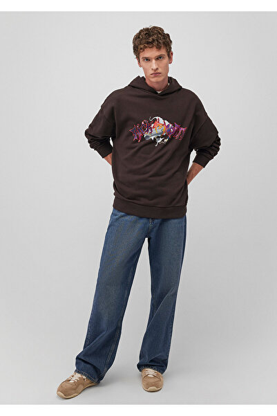 Mavi Rick and Morty Baskılı Kahverengi Sweatshirt 0S10293-88615