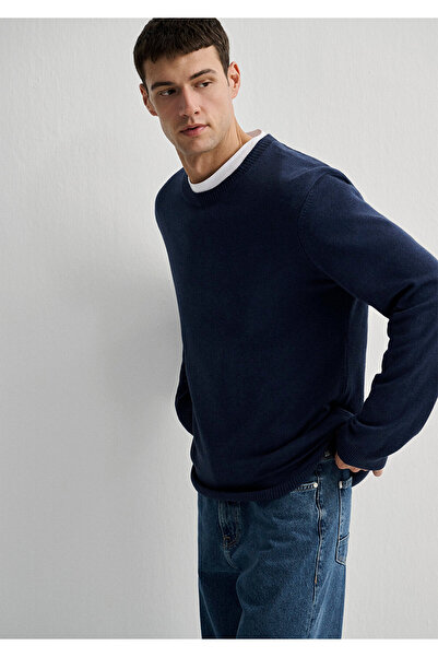 Mavi Kaşmir Karışımlı Lacivert Kazak Slim Fit / Dar Kesim 0710186-70497