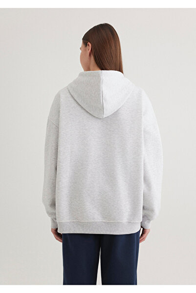 Mavi Logo Printed Hooded Gray Sweatshirt 1S10246-88468