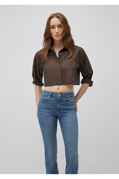 Mavi Καφέ Crop πουκάμισο - Loose Fit 1210866 -71545