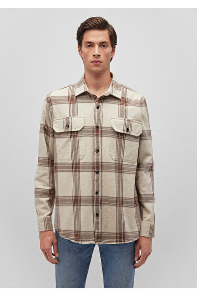 Mavi Kareli Kahverengi Gömlek Regular Fit / Normal Kesim 0211275-88671