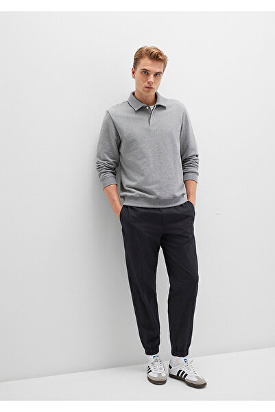 Mavi Beli Lastikli Siyah Jogger Pantolon 0010190-900