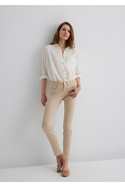 Mavi Ada Mavi Premium Krem Gabardin Pantolon 1020586447