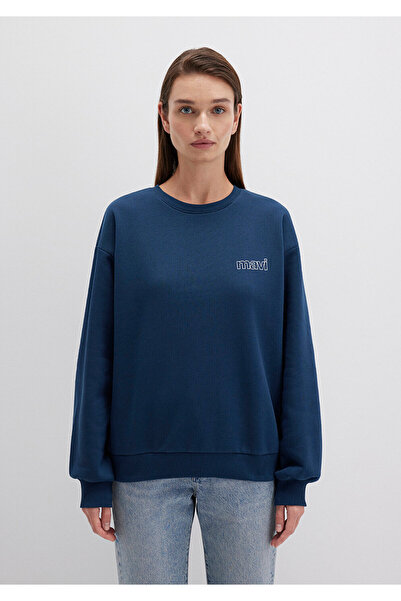 Mavi Logo Baskılı Lacivert Sweatshirt 1611656-82454