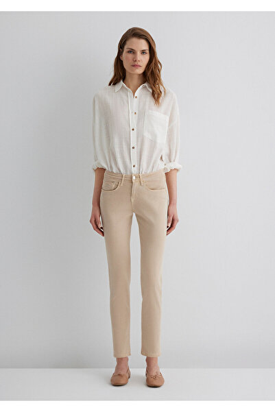 Mavi Ada Mavi Premium Krem Gabardin Pantolon 1020586447