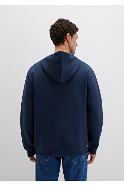 Mavi Logo Baskılı Fermuarlı Lacivert Sweatshirt 0611715-70490