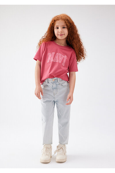 Mavi Emblémával nyomtatott rózsaszín póló, normál szabású / normál szabású 7610109-71088