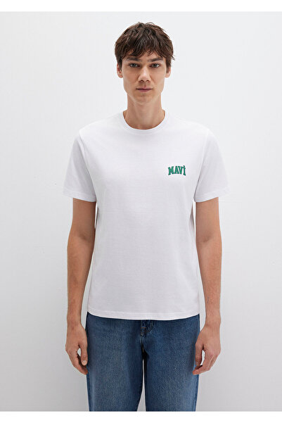 Mavi Logo Baskılı Beyaz Tişört Regular Fit / Normal Kesim 0611714-620