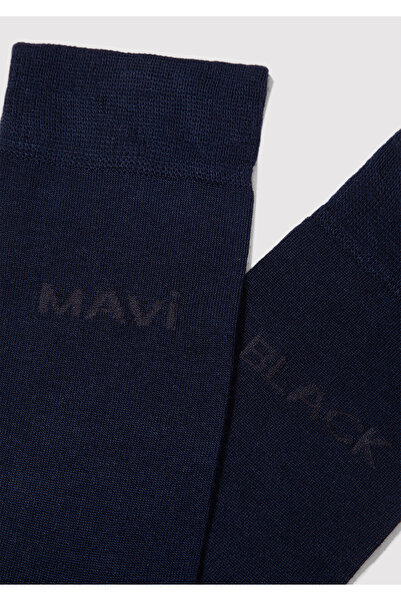 Mavi Black Baskılı Lacivert Soket Çorap 0911343-70500