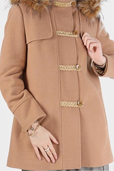 Alvina COAT WITH POCKET WITH HOODED FUR DETAIL 90241