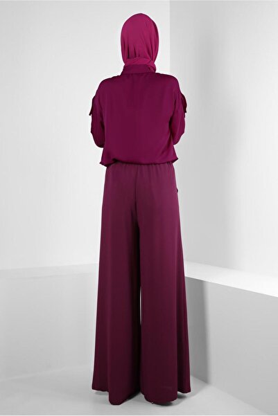 Alvina Buttoned Cuffed and Ruffle Detailed Tunic 43895