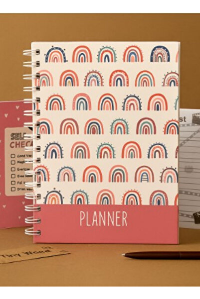 tiny wood 17x24 cm Stickerlı Süresiz Planlama Defteri – Sert Kapaklı Haftalık...