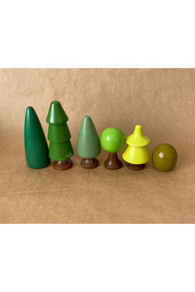 tiny wood 6'lı Waldorf  Ahşap Ağaç Oyun Seti,  Waldorf ahşap oyuncak