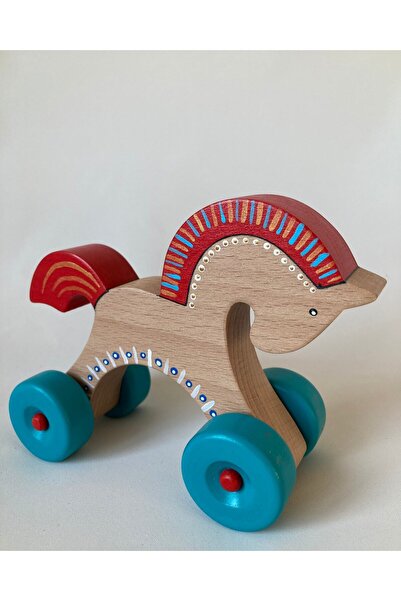 tiny wood Ahşap Oyuncak At, Doğal Ahşap Çocuk Oyuncağı, Oyuncak At