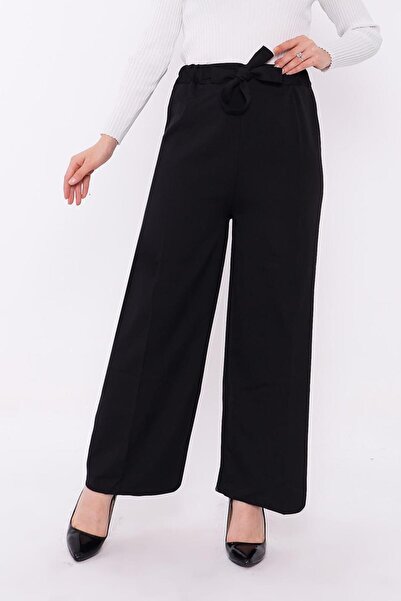 TRENDTESETTÜR Women's Black Wide-Leg Pants t 80079