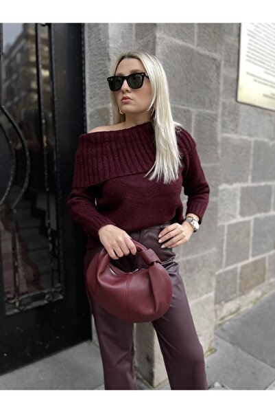 NİSSEA Női bordó mini csomózott kézitáska