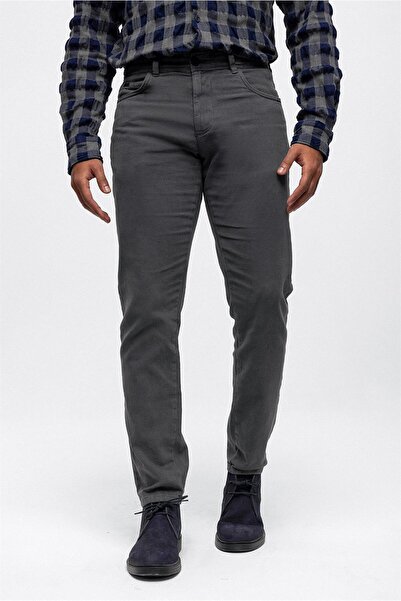 Back And Bond Antrasit Slim Fit 5 Cepli Pamuklu Chino Pantolon