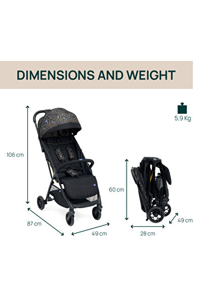 Chicco Glee Stroller 0m-4y, Playful Black