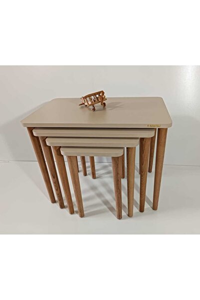 MİRZABEYOĞLU Mdf Lam Cappuccino 4lü Zigon Sehpa Mobilya