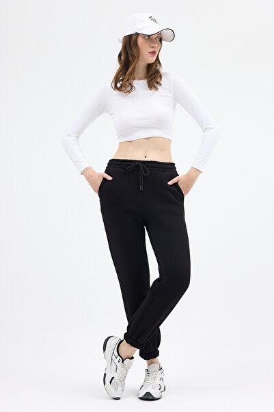 Rays بدلة رياضية نسائية سوداء يان تفاصيل مخططة 9209M