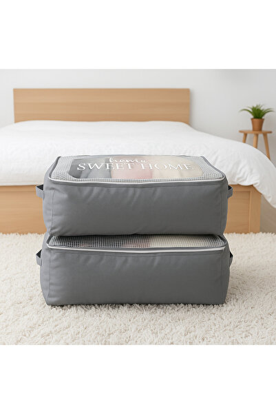 SER&YAT Şeffaf Sweet Home Baskılı Lavanta kokulu [2 Adet] 64x44x20 Kalın Kumaş