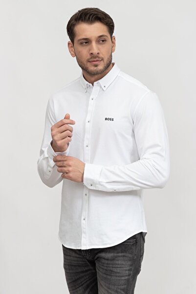 BOSS Pamuklu Relaxed Fit Düğmeli Yaka Gömlek Erkek Gömlek 50483752 100