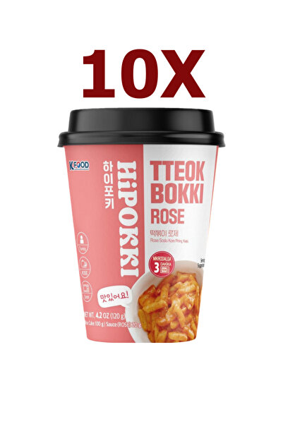 SANSKORE Hipokki Rose Soslu Kore Tteokbokki Pirinç Keki 120gr 10'lu Set