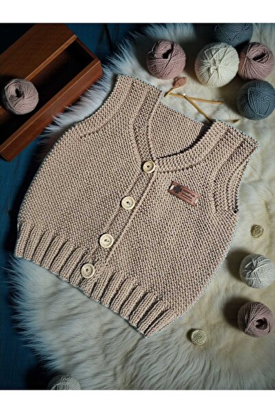 Örgü Sanatı DilekÇak El Örgüsü Yelek, Erkek Bebek Yeleği, Örgü Yelek