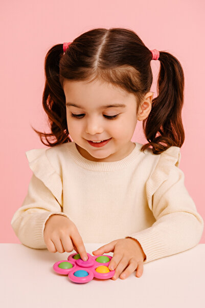 hak-iş oyuncak Renkli Çiçek Şekilli Pop It Stres Çarkı