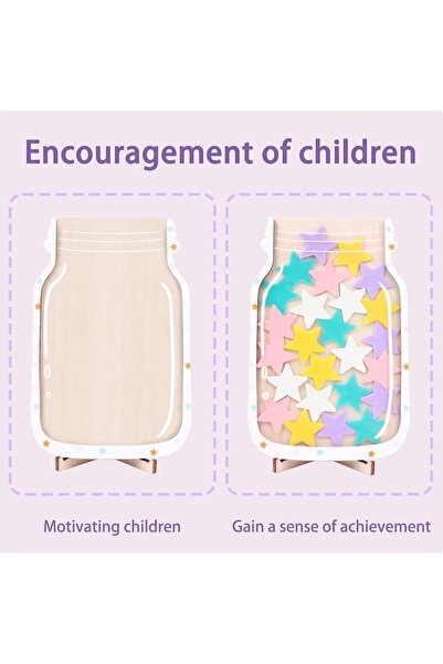 fulina Stars Reward Jar for Kids, star Jar Reward System, Incentive Jar for Classroom, Class Chore Bulletin