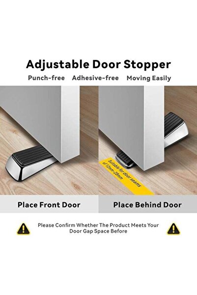 fulina Door Stopper with Organizers (2 Pack), Heavy Duty Door Stop Wedge Made of Premium Quality Zinc and R