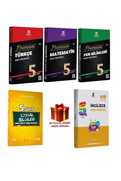 Başka Yayıncılık 5.Sınıf Türkçe+Matematik+Sosyal Bilgiler+Fen Bilimleri+Din Kültürü ve Ahlak Bilgisi+İngilizce Soru B