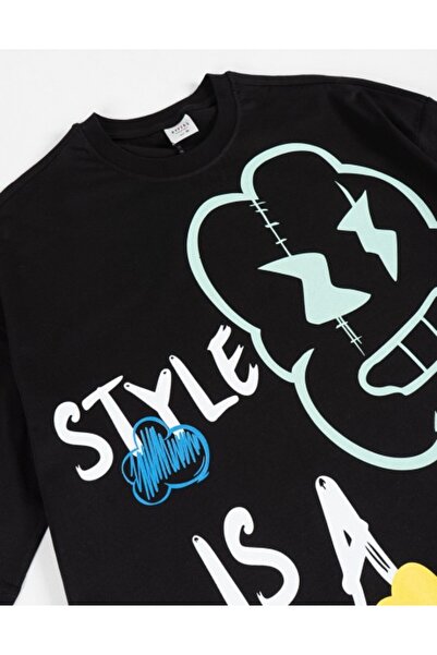 HYPERS Emoji Oversize Erkek Tişört US1137SY