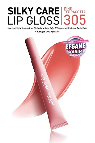 Alix Avien Dolgun Gürünüm ve Nemlendirici Etkili Dudak Parlatıcısı - Silky Care Lipgloss 305 Pink Terracotta