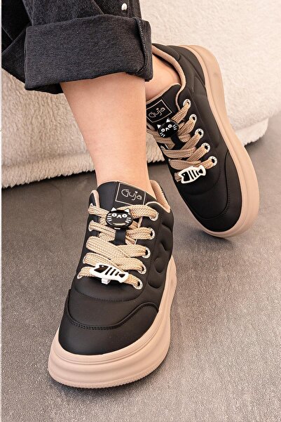 Guja SHERİ İTHAL ÖZEL SERİ YUMUŞAK DERİ KADIN SPOR BOT SİYAH