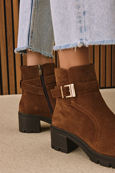 Ziya , Kadın Hakiki Deri Bot 1531022Z76942 Tütün