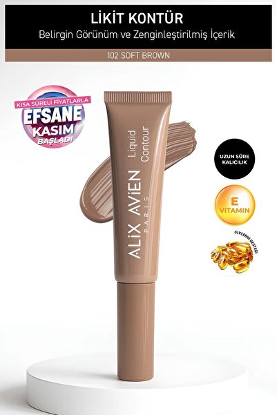 Alix Avien Yaşlanma Karşıtı E Vitaminli Nemlendiren Kremsi Likit Kontür - Liquid Contour 102 Soft Brown