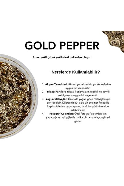 The Glitter Lab Jel Formlu Parlak Glitter - Gold Pepper