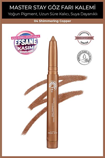 Alix Avien Suya Dayanıklı 11 Saat Kalıcı Yoğun Pigmentli Kremsi Göz Kalem Farı-Master Stay 04 Shimmering Copper