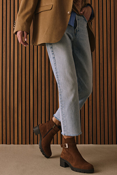 Ziya , Kadın Hakiki Deri Bot 1531022Z76942 Tütün