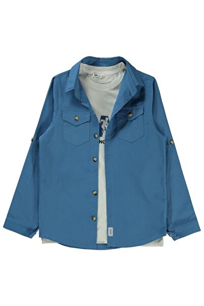 Civil Boys قميص نيلي للأولاد بعمر 10-13 سنة - تي شيرت مفصل